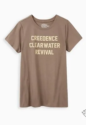 Buy NWT TORRID Creedence Clearwater Revival Brown Classic TEE Sz 1X 14/16 Proud Mary • 37.60£