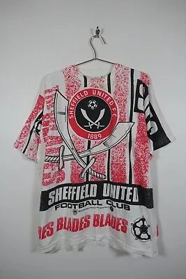 Buy Vintage 1990s Sheffield United All Over Print Single Stitch T Shirt Mens XL Kick • 54.14£