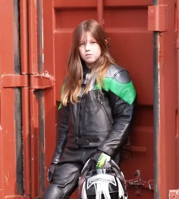 Buy Baby Biker Champ Kids Toddler Childs Soft Leather Biker Style Jacket Green 4XS • 29.99£