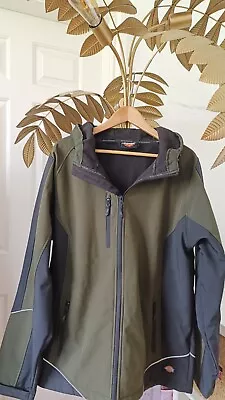 Buy Dickies Two/Tone Softshell Jacket  2 XL XX-Large  Green/Black Hooded Work Fleece • 22.82£