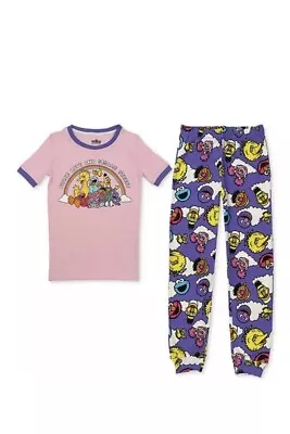 Buy Sesame Street 2 Pc PJs Kid Size XL 14 Macy's Rainbow Peace Love Sesame Street • 10.04£