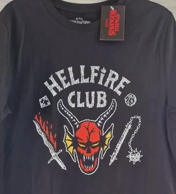 Buy Official Stranger Things Hellfire Club T-shirt Black Size Small TShirt Tee • 9.99£