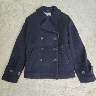 Buy MARGARET HOWE Cashmere Blend Pea Coat Jacket Women Size 2 Navy Blue Wool USED • 154.03£