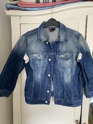 Buy Unique Vintage Women’s Blue Diesel Fitted Denim Jacket , Size L • 20£