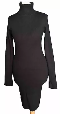 Buy EX Bershka Dress Jumper Short Ladies Womens Work Winter Warm Ribbed Medium M • 14.99£