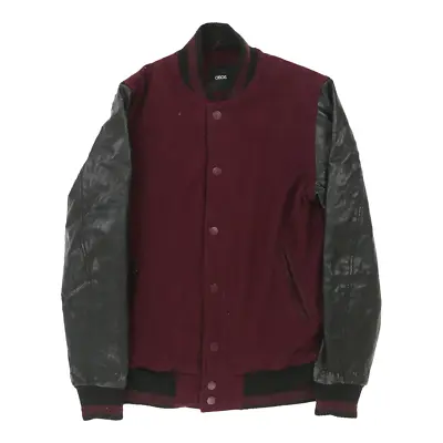 Buy Pre-Loved Asos Varsity Jacket - Small Burgundy Polyester • 8.70£