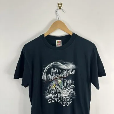 Buy Men’s Avenged Sevenfold City Of Evil A7X 00's Metal Navy Black Fade Sz M T-Shirt • 30£