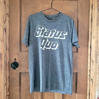 Buy Status Quo Grey Mottled Band Merch Tee T-shirt Unisex Top Medium Merchandise • 14£