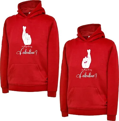 Buy Valentines Day Couple Matching Pack Hoodie Will You Be My Valentine Gift Top • 20.99£