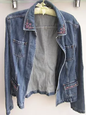 Buy Vintage Ladies Denim Jacket With Collar & Pocket Decoration - Debenhams • 14.95£
