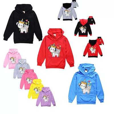 Buy Girls Boys Unicorn Hoodies Gaming Sweatshirt Jumper Kids T-Shirt Age 3-13 Years • 6.85£
