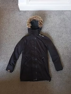 Buy Ladies Original SUPERDRY Windcheater Black Hooded Parka Size Small  • 30£