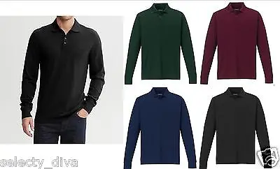 Buy Mens Full Sleeve Polo Shirt T-shirt Fashion Top Work Wear Cotton S M L XL XXL  • 9.98£