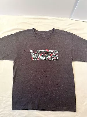 Buy VANS Off The Wall Skateboarding SKULLS Graphic Cotton T-shirt YOUTH Size LG Grey • 11.02£