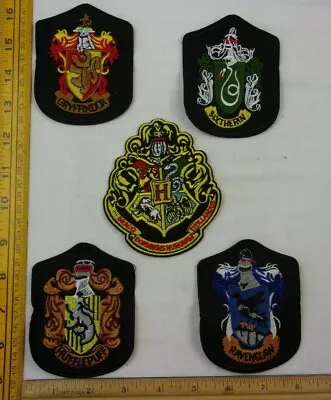 Buy Harry Potter Coat Of Arms Gryffindor Slytherin Huff Rav Hogwarts Lot 5 Patches • 19.24£