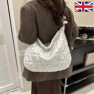 Buy Women All-Match Bag Quilted Puffer Tote Bag Hobo Bag Shopping Bag (White) New • 9.71£