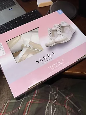 Buy Serra Ladies Wedge Hi Top Sneakers White Size 8  Comfort Shoes NWB • 22.19£