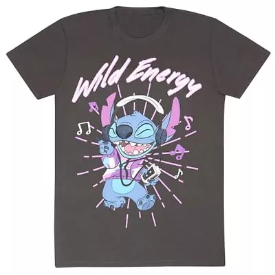 Buy Lilo And Stitch - Wild Energy Unisex Charcoal T-Shirt Ex Large - XL  - K777z • 13.09£