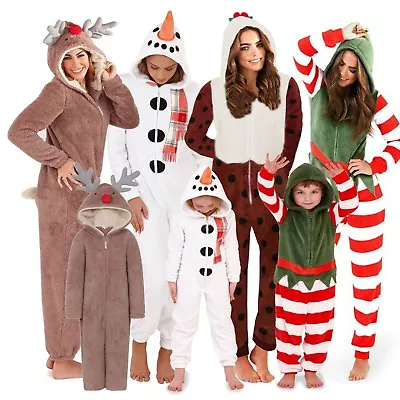 Buy 1Onesie Matching Mother & Daughter Onezee Christmas Fleece Pyjamas Pjs Girls  • 16.97£