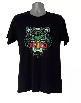 Buy Kenzo Mens Black Tiger Print T-shirt Size Medium • 22.95£