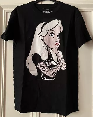 Buy Twisted X Disney Alice In Wonderland Emo Goth Graphic Print T Shirt, Size Medium • 7.99£