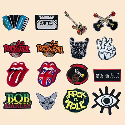 Buy Music Lover Collectors Rock N Roll Badges Iron On Sew On Embroidered Patches • 2.99£