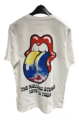 Buy Vintage Rolling Stones T Shirt 1975 Tour Pull N Bear White • 40£