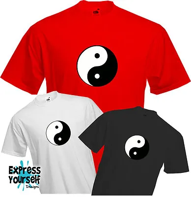 Buy YIN YANG - T Shirt, Chinese, Dark Light, Retro, Opposite, Fun Cool, Quality, NEW • 9.99£