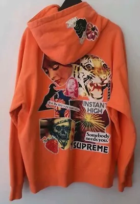 Buy SS22 Supreme Instant High Patches Hooded Sweatshirt XL Apricot Hoodie Orange • 250£