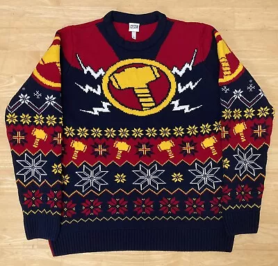 Buy Medium 40  Inch Chest Thor Mjölnir Christmas Sweater Jumper Xmas Marvel Avengers • 29.99£