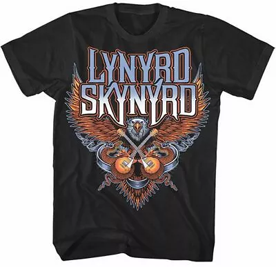 Buy Official Lynyrd Skynyrd T Shirt Crossed Guitars Black Classic Rock Merch Unisex  • 8.99£
