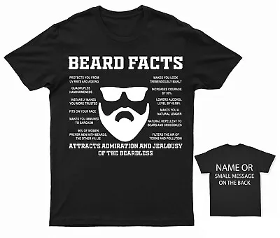 Buy Beard Facts T-Shirt Humorous Hipster Beard Lover Tee Personalised Gift • 14.95£