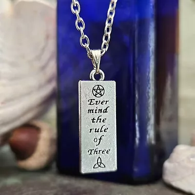 Buy Wiccan Rede Pendant - Ever Mind The Rule Of 3 - Necklace Pagan Witch Jewellery • 6.49£