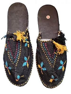 Buy UK3 Vintage Persian Tribal Handmade Stitch Floral Tassel Slippers Gift SALE  • 14.99£