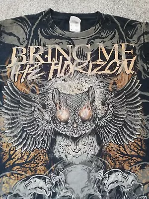 Buy Ultra Rare Vintage Bring Me The Horizon BMTH T Shirt Owl Skulls Design  • 100£
