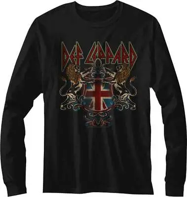 Buy Def Leppard Brittish Defcrest Men's Long Sleeve T Shirt Rock Music Tour Merch • 44.78£