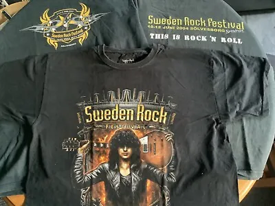 Buy 3 SWEDEN ROCK FEST T-Shirts Size L/XL Rare Metal Motorhead,J Priest,M Crue, UFO • 19.99£