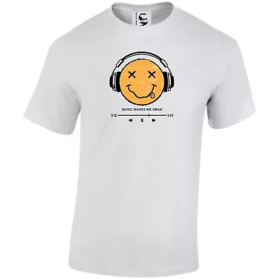 Buy Music Makes Me Smile T-shirt Smiling Face Music Lover Top Adults, Teens & Kids • 10.99£