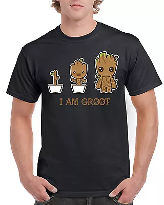 Buy New Unisex Guardians Of Galaxy Groot Short Sleeve Novelty T-Shirt Black • 11.99£