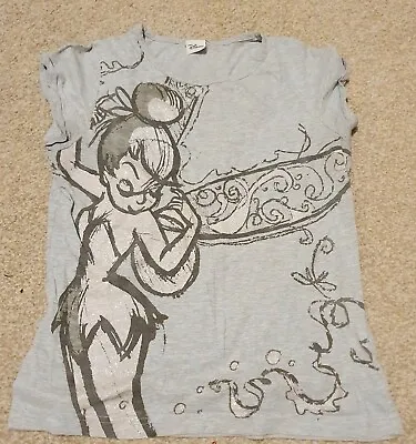 Buy Disney Tinker Bell T-shirt, Women's/Girls, Grey, Size UK 14, Short Sleeve • 5£
