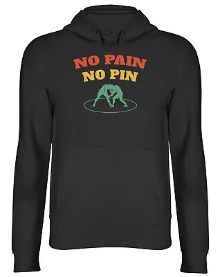 Buy Funny Wrestling Hoodie Mens Womens No Pain No Pin Wrestler Top Gift • 17.99£