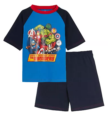Buy Avengers Assemble Short Pjs Set Marvel Character Superhero Pyjamas Kids Size • 4.95£