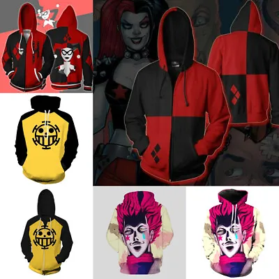 Buy Harley Quinn Hoodie 3D Print Pullover Sweatshirt Zipper Hooded Casual Jacket • 25.19£