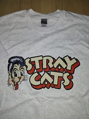 Buy Stray Cats T-shirt Grey Medium Heavy Cotton New Retro Rockabilly • 10.99£