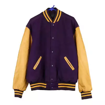 Buy Holloway Varsity Jacket - Large Purple Wool Blend • 56.70£
