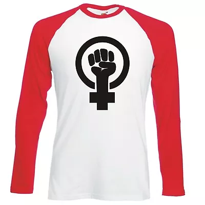 Buy Feminist  Female Symbol Fist  Raglan Longsleeve Baseball T-shirt • 16.99£