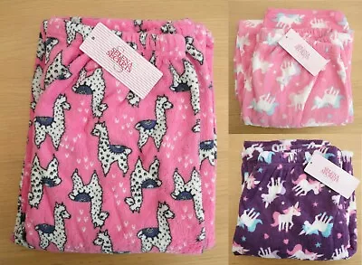 Buy Ladies Unicorn / Llama Design Fleece Lounge Pants Pyjama PJ Bottoms 8/10 16/18 • 12.49£