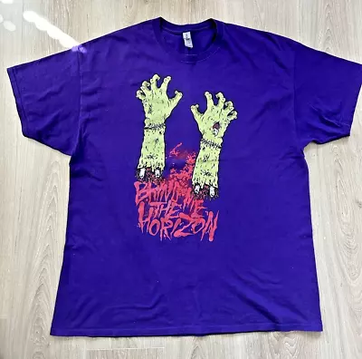 Buy BMTH Bring Me The Horizon Zombie Hands Purple T-Shirt Tee XXL Band Rock Metal • 15.99£