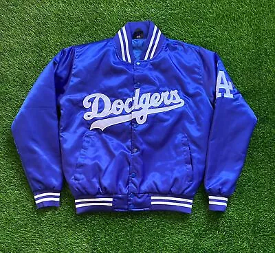 Buy MLB Baseball LA Dodgers Varsity Blue Satin Bomber Jackets For Youth's And Men's • 94.49£