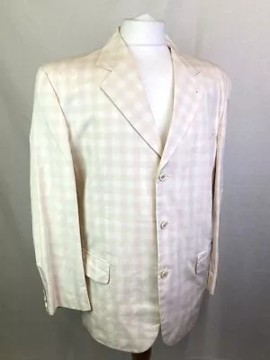 Buy Comme Des Gar�ons Homme Plus, Men's S Pink Gingham/Check Cotton Blazer Jacket • 15£